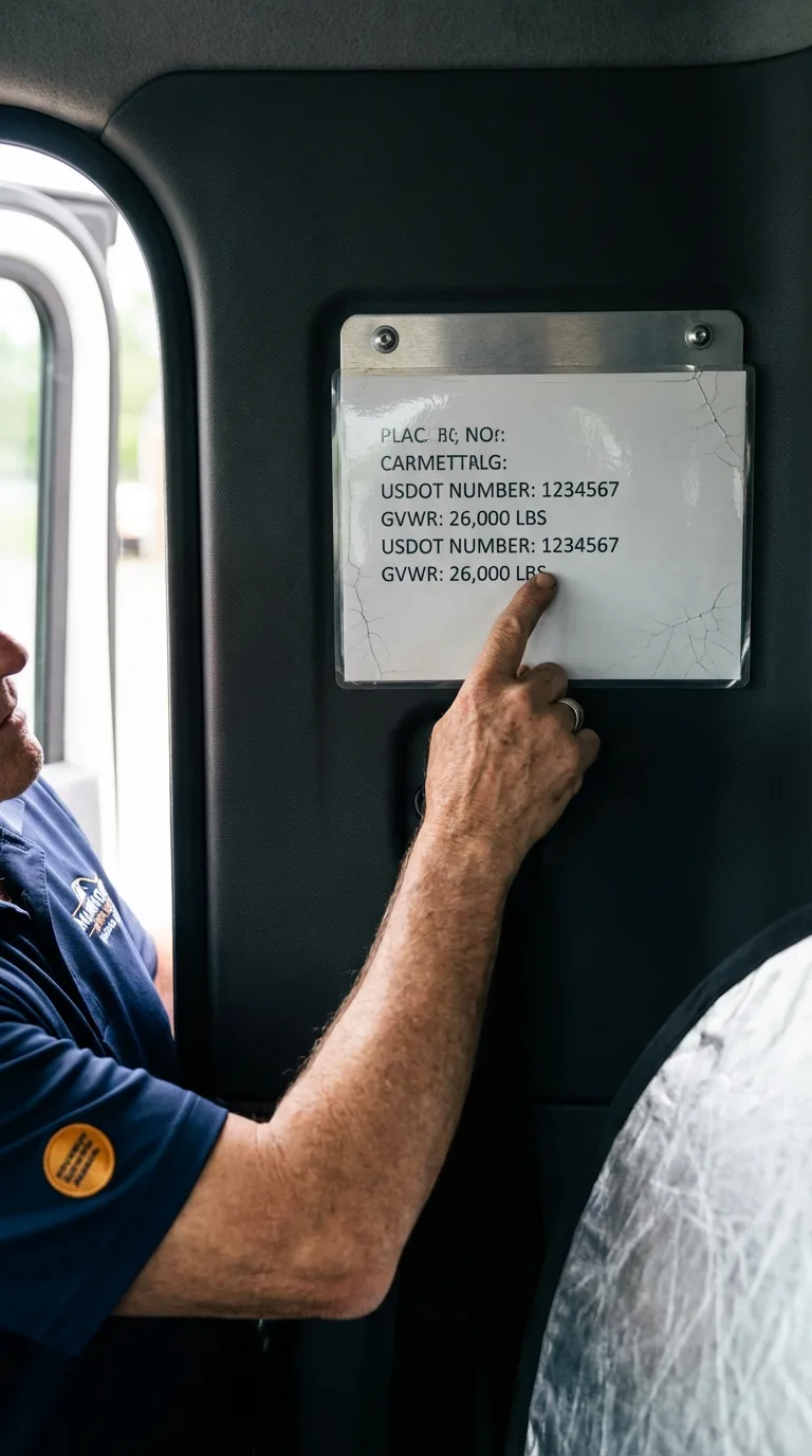 USDOT licensing placard verification in Waterbury